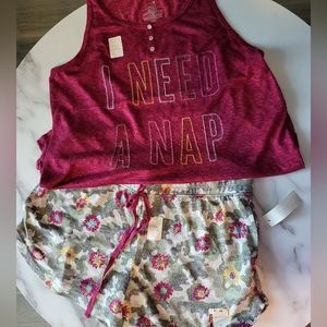 I NEED A NAP Henley Tanktop and Short PJ Set